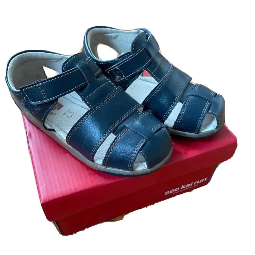 See Kai Run, Navy Jude, toddler sandals size 11
